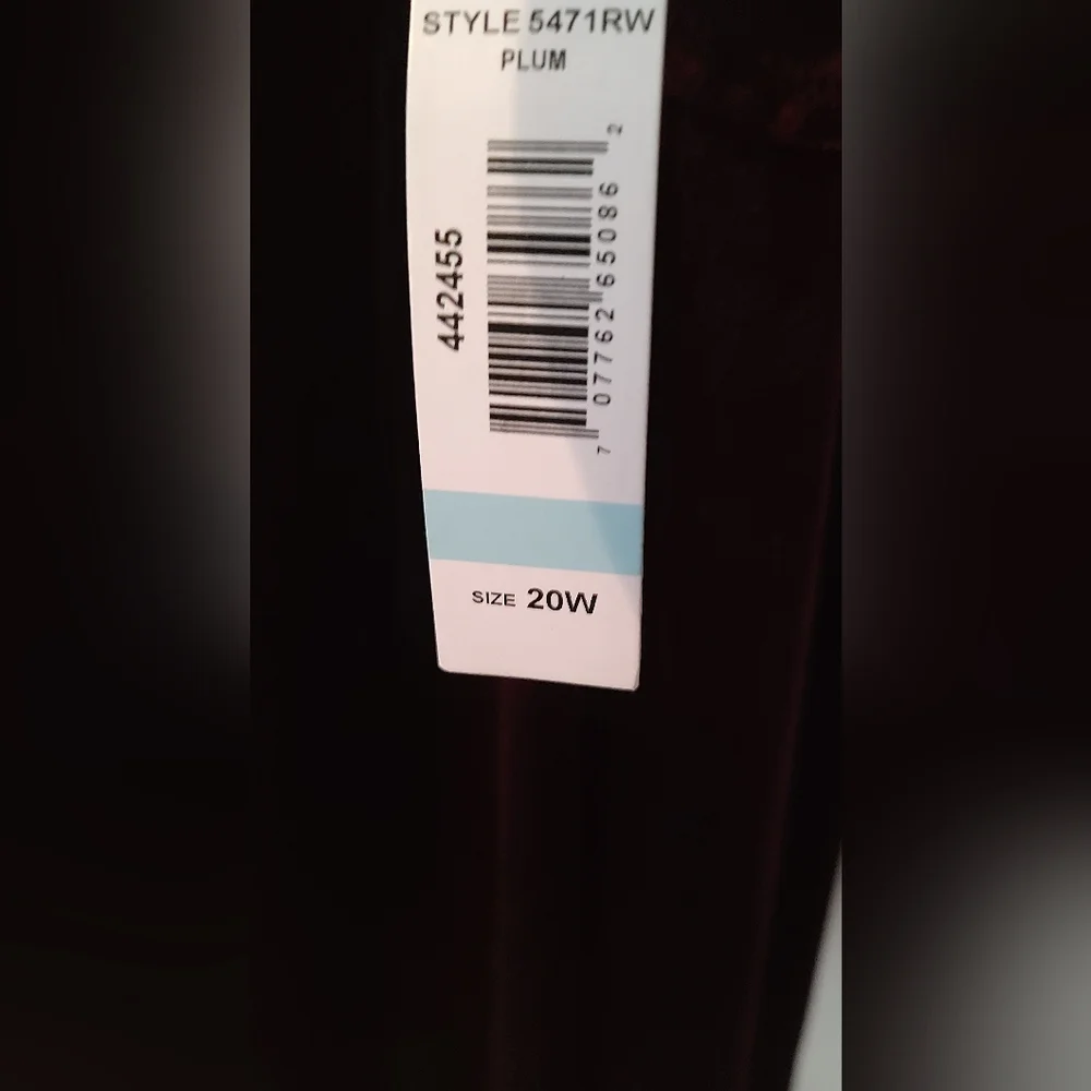 WRAP SHEATH DRESS R&M RICHARDS PURPLE Faux VELVET  SIZE 20W WOMEN  Bell Sleeves - Picture 12 of 12